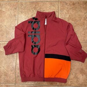 adidas Two-Tone Burgundy and Orange Track Jacket
